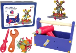 Konstrukční stavebnice v kufříku s aku šroubovákem pro malé kutily