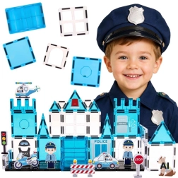 Woopie magnetická stavebnice 3D policejní stanice, 42 dílů