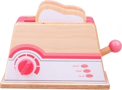 Dřevěný růžový toaster Bigjigs Toys