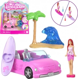 Mattel mini Barbie Land kabriolet s minipanenku barbie a měnící barvy