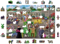 Dřevěné puzzle s figurkami - Pařížské náměstí v Berlíně