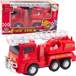 Hasičské auto s pohyblivým žebříkem, světly a zvuky