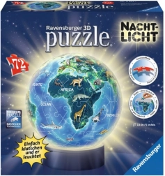 Ravensburger 3D svítící puzzleball Noční globus 72 dílků