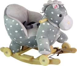 Houpací koník a odrážedlo 2v1 – šedý s puntíky