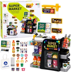 Dětský supermarket s pokladnou, skenerem a dávkovačem nápojů (65 dílů)