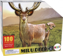 Puzzle 100 dílků s motivem jelena v lese
