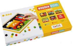 Cubika Pixel auta – dřevěná mozaika 400 kostiček a 7 předloh