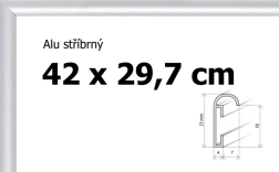 Hliníkový rám na puzzle A3 42 × 29,7 cm – stříbrný