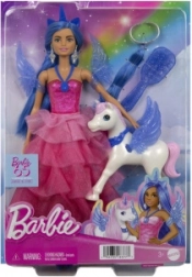 Barbie princezna Sapphire se skrýdlátým jednorožcem – výroční edice 65 let