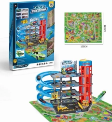 Víceúrovňové parkoviště s výtahem, silniční podložkou a doplňky