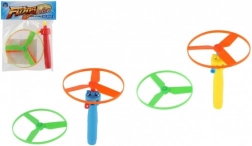 Vystřelovací vrtulky se startérem, plast, průměr 9 cm, 2 barvy