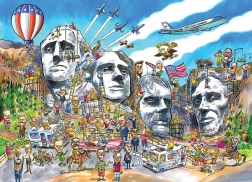 Puzzle DoodleTown: Mount Rushmore 1000 dílků – COBBLE HILL