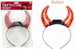 Svítící čertovské rohy na baterie 15 cm