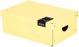 Laminovaná úložná krabice PASTELINI, malá, žlutá