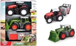 Dickie Toys sada zemědělských vozidel FENDT (traktor, buldozer, přívěs) 9 cm