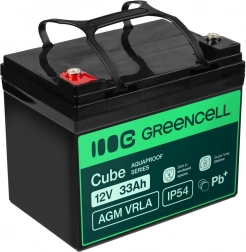 Akumulátor GREENCELL Cube AGM VRLA 12V 33Ah IP54