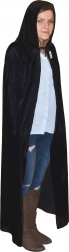 Černý plášť s kapucí 130 cm