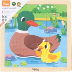 VIGA dřevěné puzzle kachničky – 9 dílků