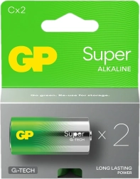 Alkalická baterie C LR14 GP Super, 2 ks
