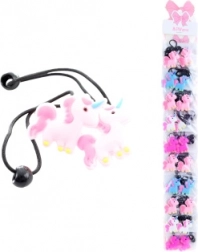 Gumičky do vlasů s motivem jednorožce, 2 ks (balení po 10)