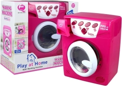 dětská pračka na baterie s efekty, růžová