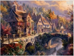 Norimpex malování podle čísel Horské městečko u vody 40 × 50 cm