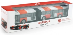 Kovový kloubový autobus PID Praha červený 18 cm