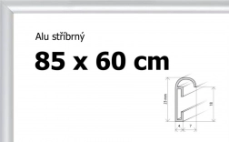 Hliníkový rám na puzzle 85 × 60 cm – stříbrný