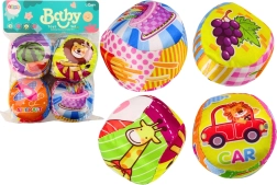 měkké barevné vzdělávací chrastící míčky, sada 4 ks