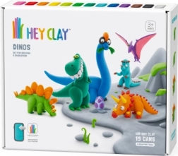 Hey Clay dinosauři – kreativní sada samoschnoucí hmoty (15 kelímků)