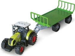 Traktor s vlečkou na balíky sena se zvukem