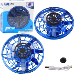 Létající disk UFO s LED osvětlením a gyroskopem - Modrý