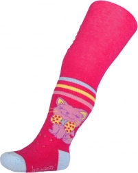 bavlněné punčocháče new baby s protiskluzem happy cat růžové 104