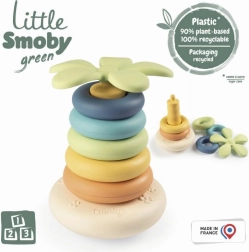 Little Smoby Green stohovací pyramida z kroužků z bioplastu