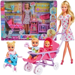 Steffi Love dětský pokojíček – maminka s miminky, kočárkem a doplňky