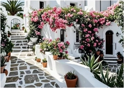 Diamantové malování kvetoucí patio 30 × 40 cm