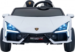 Dětské elektrické auto lamborghini revuelto xl 24v – bílé, dvoumístné