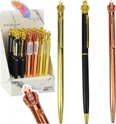 Automatické kovové pero Koruna modrý inkoust 1,0 mm