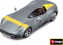 Kovový model auta 1:43 BBURAGO Ferrari Monza SP1 stříbrná/žlutá