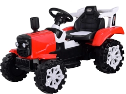 Elektrický traktor s přívěsem pro děti – Červená