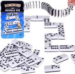 domino logická a vzdělávací hra pro děti i dospělé v kovové krabičce