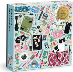 Čtvercové puzzle Kočičí doplňky 500 dílků