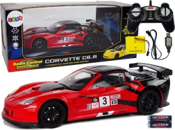 Sportovní závodní RC auto 1:18 Corvette C6.R červené 2.4G s osvětlením