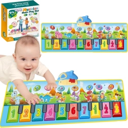 Hudební podložka Dinusie XXL 2v1 s pianem a 8 melodiemi 110 cm