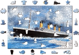 Dřevěné puzzle Titanic 2v1, 505 dílků