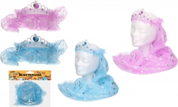 Karnevalní čelenka se závojem – mix barev