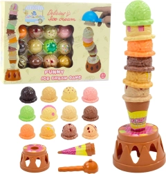 Zručnostní hra zmrzlinová věž – barevné kopečky, 17 dílů