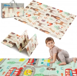 Humbi oboustranná skládací pěnová podložka XPE 120 × 180 les a uličky