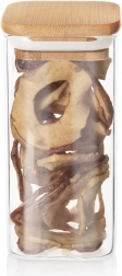 Skleněná dóza na sypké potraviny s bambusovým víčkem a těsněním 320 ml