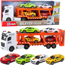 Sada odtahový kamion s 4 autíčky, světla a zvuky